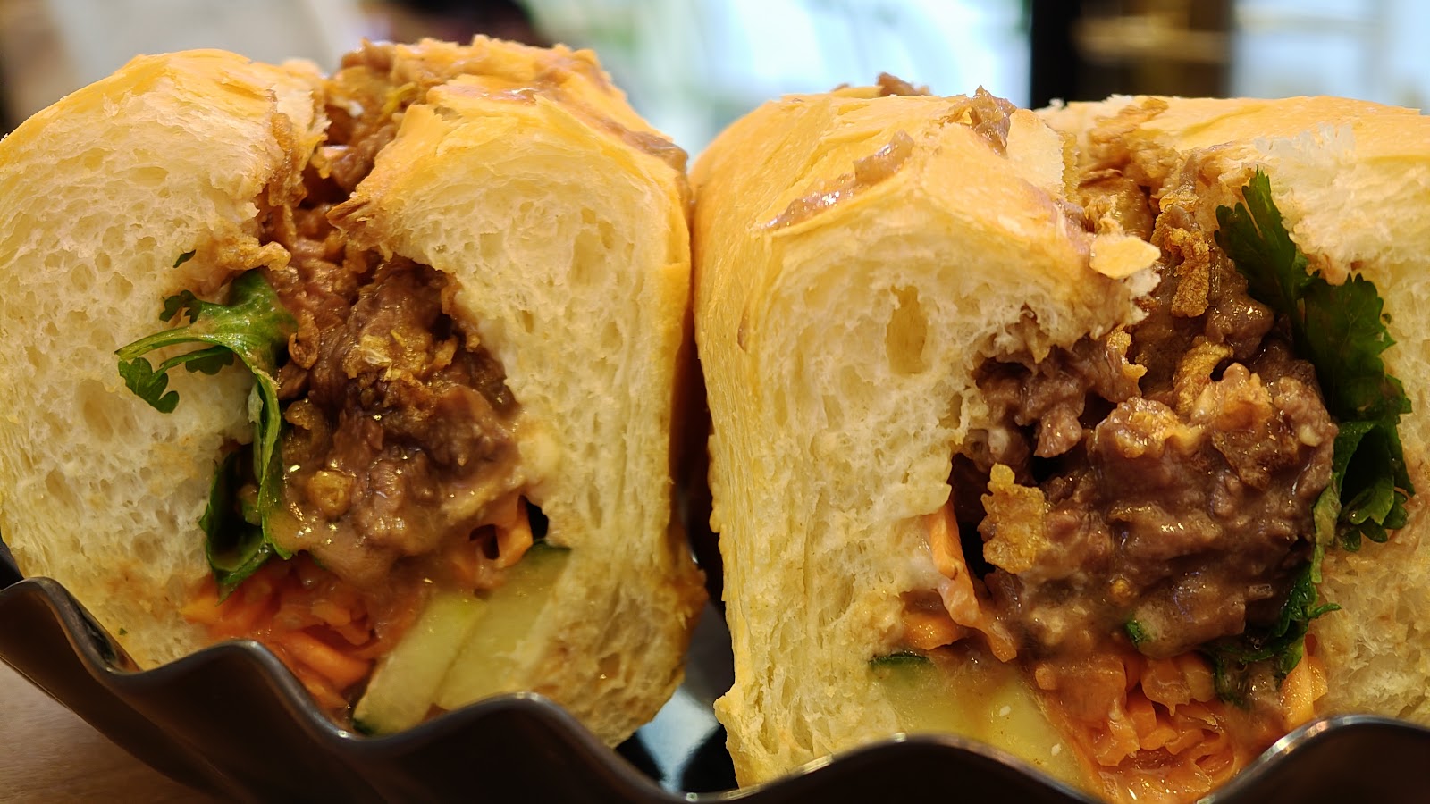 Close Up of Banh Mi Sandwich